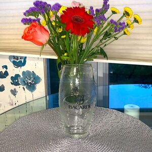 Bacardi Rum Bat Logo Football Shaped Drink Beer Soda Glass 23oz lk new